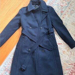 Banana Republic Dark Blue Double-Breasted Pea Coat